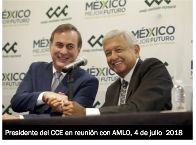 Presidente CCE con amlo